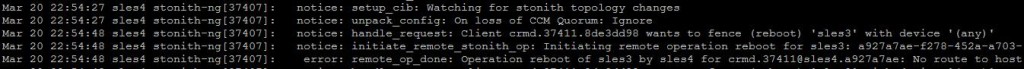 Pacemaker cluster log - stonith info