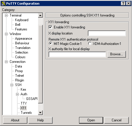 PUTTY-X11Forwarding